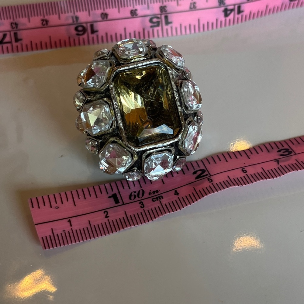 Silver And Crystal Large Statement Ring - image 5